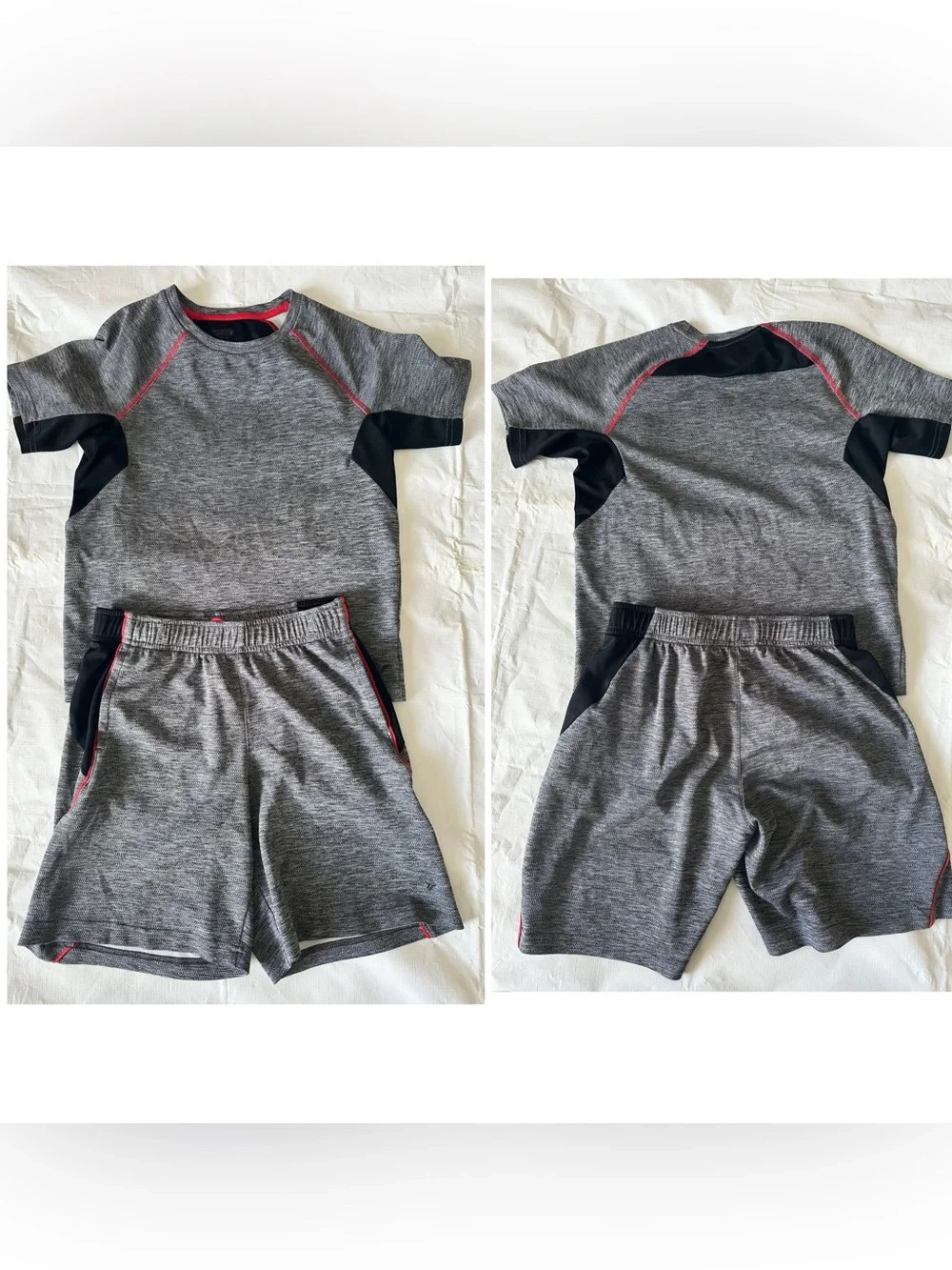 7 Pc Bundle Boys Top & Short Outfits Tees Sizes Medium Large 10/12